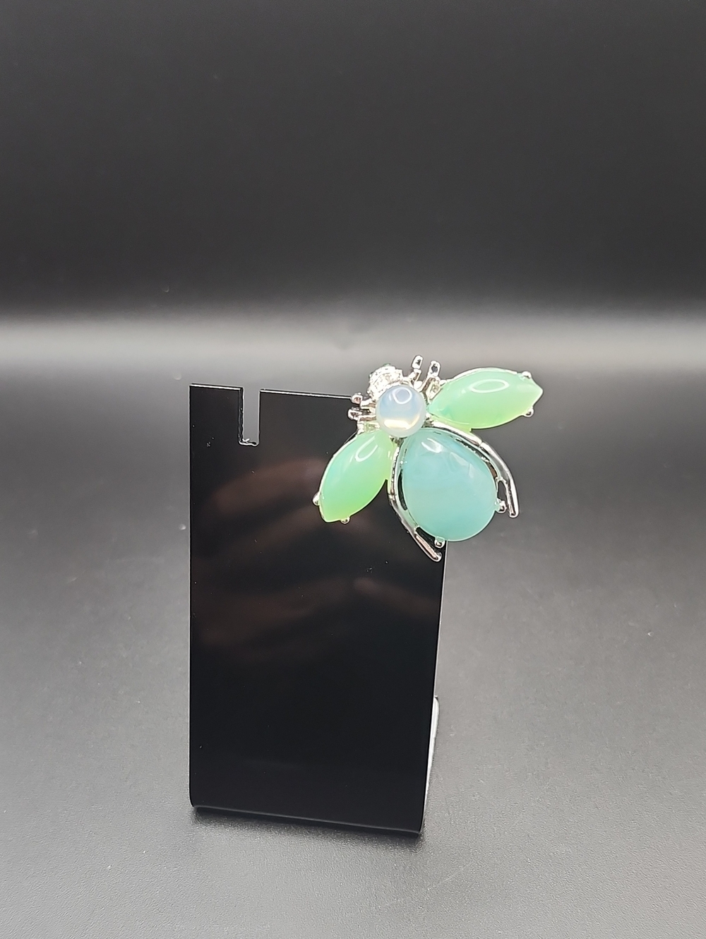 Joan Rivers Aqua and Lime Floral Bug Brooch Pin